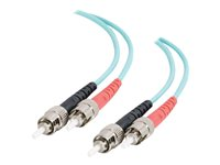 C2G ST-ST 10Gb 50/125 OM3 Duplex Multimode PVC Fiber Optic Cable (LSZH) - Nätverkskabel - ST-läge (multi-mode) (hane) till ST-läge (multi-mode) (hane) - 3 m - 3 m - fiberoptisk - duplex - 50/125 mikron - OM3 - halogenfri - havsblå 85506