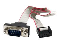 StarTech.com 16in 9 Pin Serial Male to 10 Pin Motherboard Header Panel Mount Cable - motherboard to RS232 (PNL9M16) - Seriell kabel - DB-9 (hane) till 10 pin IDC (hona) - 40.7 cm - grå PNL9M16