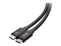 C2G 1.5ft Thunderbolt 4 USB C Cable - USB C to USB C - 40Gbps - M/M - Thunderbolt-kabel - USB-C (hane) till USB-C (hane) - USB 3.2 / DisplayPort 2.1 / Thunderbolt 4 - 30 V - 50 cm - USB-strömförsörjning (100W), 8K60Hz stöd, 4K60 Hz (4096 x 2160) stöd, Ethernet-stöd - svart C2G28885