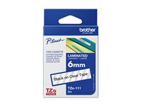 Brother TZe-111 - Standardlim - svart på klar - Rulle (0,6 cm x 8 m) 1 kassett(er) bandlaminat - för Brother PT-D210, D600, H110; P-Touch PT-1010, D200, D450, D800, E550, H110, P750, P900 TZE111