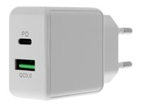 Insmat - Strömadapter - 25 Watt - 3 A - QC 3.0, PD 3.0 - 2 utdatakontakter (USB, USB-C) 530-9250