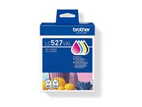 Brother LC527 Value Pack - 4-pack - svart, gul, cyan, magenta - original - hängande låda - bläckpatron - för Brother MFC-J4350DW, MFC-J4550DW, MFC-J6760DW LC527VAL