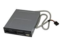 StarTech.com Intern USB 2.0-multi-kortläsare/skrivare - SD microSD CF - Kortläsare - 22 i 1 - 3,5 tum (Multiformat) - USB 2.0 35FCREADBK3