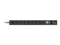 APC Switched Rack PDU AP7900B - Kraftdistributionsenhet (kan monteras i rack) - AC 100-120 V - ingång: NEMA 5-15P - utgångskontakter: 8 (NEMA 5-15) - 1U - 3.65 m sladd - för P/N: SMT1500CNC, SMT750RM2UCNC, SMTL2K2RM2UCLNC, SMTL3KRM2UCL, SMTL3KRM2UCLNC AP7900B