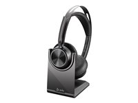 Poly Voyager Focus 2 UC - Headset - på örat - Bluetooth - trådlös, kabelansluten - aktiv brusradering - USB-A - med laddningsställ - Zoomcertifierad 213727-01