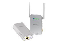 NETGEAR Powerline PLW1000 - PowerLine adaptersats 1GbE, HomePlug AV (HPAV) 2.0, IEEE 1901 Dubbelband - vägginsticksbar - med NETGEAR PowerLINE 1000 Adapter (PL1000) PLW1000-100PES