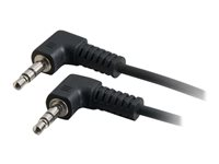 C2G Value Series - Ljudkabel - mini-phone stereo 3.5 mm hane till mini-phone stereo 3.5 mm hane - 50 cm - skärmad - svart - 90° anslutning, högervinklad kontakt 80122