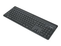 Targus EcoSmart - Tangentbord - hållbar energiutvinning - antimikrobiell - bakgrundsbelyst - trådlös - Bluetooth 5.0 - QWERTY - tysk - tangentbrytare: Saxnyckel - svart - recycled packaging AKB868DE