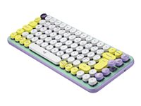 Logitech POP Keys - Tangentbord - trådlös - Bluetooth 5.1, Bluetooth LE - QWERTY - hela norden - tangentbrytare: Brown Tactile - daydream 920-010732