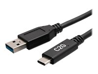 C2G 1.5ft USB-C to USB-A SuperSpeed USB 5Gbps Cable M/M - USB-kabel - USB typ A (hane) till USB-C (hane) - USB 3.2 Gen 1 - 30 V - 3 A - 46 cm - formpressad - svart C2G28876