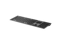 HP 725 - Tangentbord - flera enheter, uppladdningsbar, drivs av SuperCapacitor - full size - trådlös - Bluetooth, 2.4 GHz - QWERTY - hela norden - svart kvällning 9T5B2AA#UUW