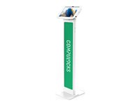 Compulocks Galaxy Tab A8 10.5" Space Enclosure Brandable Floor Stand - Ställ - för surfplatta - märkningsbar - låsbar - höggradig aluminium - vit - skärmstorlek: 10.5" - golvstående - för Samsung Galaxy Tab A8 (10.5 tum) 140W105GA8SW