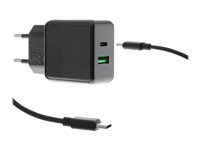 Insmat TRIDON Series Dual USB Travel Charger - Strömadapter - 20 Watt - 3 A (USB-C) - svart 530-9340
