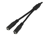 StarTech.com Slim stereosplitterkabel - 3,5 mm hane till 2x 3,5 mm hona - Ljudsplitter - mini-phone stereo 3.5 mm hane till mini-phone stereo 3.5 mm hona - 20 cm - svart - för P/N: MU15MMS, MU6MMS MUY1MFFS