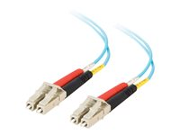 C2G LC-LC 10Gb 50/125 OM3 Duplex Multimode PVC Fiber Optic Cable (LSZH) - Nätverkskabel - LC multiläge (hane) till LC multiläge (hane) - 10 m - 10 m - fiberoptisk - duplex - 50/125 mikron - OM3 - halogenfri - havsblå 85554