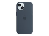 Apple - Skydd för mobiltelefon - MagSafe-kompatibilitet - silikon - stormblå - för iPhone 15 MT0N3ZM/A