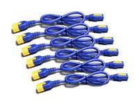 APC AP8000 - Strömkabel - power IEC 60320 C13 till IEC 60320 C14 - 10 A - 61 cm - blå - Världsomspännande - för P/N: SCL500RMI1U, SCL500RMI1UC, SCL500RMI1UNC, SMTL1500RMI3UC, SMTL750RMI2UC, SRT1500RMXLI AP8702S-WWX590