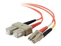 C2G Low-Smoke Zero-Halogen - Patch-kabel - LC multiläge (hane) till SC-läge (multi-mode) (hane) - 7 m - 7 m - fiberoptisk - 62,5/125 mikron - orange 85259