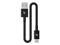 Beats - USB-kabel - USB (hane) till USB-C (hane) - USB 2.0 - 20 cm - braided, USB Fast Charge (15W), förstärkt design - bultsvart MEQL4ZM/A