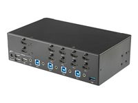 StarTech.com StarTech.com 4-Port Dual Monitor HDMI KVM Switch with Audio & USB 3.0 hub - 4K 30Hz - 4 PC Mac Computer KVM Switch Box for HDMI Display (SV431DHD4KU) - Omkopplare för tangentbord/video/mus/ljud/USB - 4 x KVM/ljud/USB - rackmonterbar SV431DHD4KU