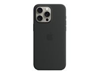 Apple - Skydd för mobiltelefon - MagSafe-kompatibilitet - silikon - svart - för iPhone 15 Pro Max MT1M3ZM/A