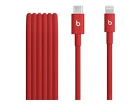 Beats - Lightning-kabel - USB-C hane till Lightning hane - 1.5 m - snabb röd - braided, snabbladdning, förstärkt design MFEH4ZM/A