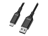 OtterBox Standard - USB-kabel - USB-C (hane) till USB (hane) - USB 2.0 - 3 A - 1 m - svart 78-52537