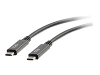 C2G 0.9m (3ft) USB C Cable - USB 3.1 (3A) - M/M USB Type C Cable - Black - USB-kabel - USB-C (hane) till USB-C (hane) - USB 3.1 Gen 1 - 3 A - 90 cm - svart 88830