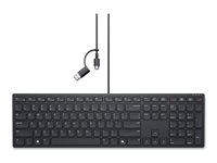 Dell Pro Silent Wired Collaboration Keyboard KB525C - Tangentbord - USB, USB-C - QWERTY - hela norden - svart - med 3 years NBD Advance Exchange KB525C-PN-EMEA