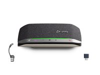 HP Poly Sync 20+M - Smart högtalartelefon - Bluetooth - kabelansluten, trådlös - USB-A, USB-C - svart - Certifierad för Microsoft-teams B95VLAA#AC3