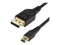 StarTech 1 m VESA-certifierad Mini DisplayPort till DisplayPort 1.4-kabel - 8K 60Hz HBR3 HDR - Super UHD mDP till DP 1.4-sladd - Tunn (34 AWG) Ultra HD 4K 120Hz - Bildskärms-/videokabel - DisplayPort-kabel - Mini DisplayPort (hane) spärrad till DisplayPort (hane) spärrad - DisplayPort 1.4 - 1 m - stöd för 8K - svart DP14MDPMM1MB