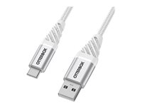 OtterBox Premium - USB-kabel - USB-C (hane) till USB (hane) - USB 2.0 - 3 A - 1 m - molnvit 78-52667