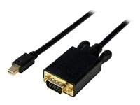 StarTech.com Mini DisplayPort till VGA-kabel på 2 m - Aktiv Mini DP till VGA-adapterkabel - 1080p video - mDP 1.2 eller Thunderbolt 1/2 Mac/PC till VGA-skärm/projektor - Konverteringskabel - Adapterkabel - Mini DisplayPort (hane) till HD-15 (VGA) (hane) - Displayport 1.2/Thunderbolt - 1.8 m - aktiv, 1920 x 1200 (WUXGA) stöd - svart MDP2VGAMM6B