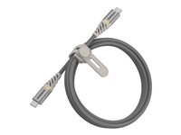 OtterBox Premium - USB-kabel - USB-C (hane) till USB-C (hane) - 1 m - silverdamm 78-52683