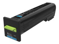 Lexmark - Cyan - original - tonerkassett LCCP, Lexmark Corporate - för Lexmark CS820, CX820, CX825, CX860 72K20CE