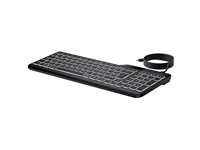 HP 405 - Tangentbord - flera enheter - 65% - compact - bakgrundsbelyst - USB - hela norden - svart 7N7C1AA#UUW