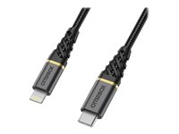 OtterBox Premium - Lightning-kabel - Lightning hane till USB-C hane - 2 m - glamorsvart 78-52655