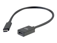 C2G 1ft USB-C to C 3.1 (Gen 2) Male to Female Extension Cable (10Gbps) - USB-förlängningskabel - USB-C (hane) till USB-C (hona) - USB 3.1 Gen 2 / Thunderbolt 3 - 3 A - 30 cm - formpressad - svart 88657
