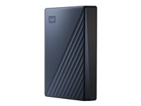 WD My Passport Ultra WDBFTM0040BBL - Hårddisk - krypterat - 4 TB - extern (portabel) - USB 3.0 (USB-C kontakt) - 256 bitars AES - blå WDBFTM0040BBL-WESN