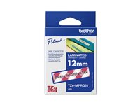 Brother TZe-MPRG31 - Svart på rödrutigt - Rulle (1,2 cm x 4 m) 1 kassett(er) bandlaminat - för Brother PT-H110; P-Touch PT-H105, H110; P-Touch Cube PT-P300; P-Touch Embellish PT-D215 TZEMPRG31