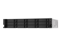 QNAP TS-1273AU-RP - NAS-server - 12 fack - kan monteras i rack - SATA 6Gb/s - RAID 0, 1, 5, 6, 10, JBOD, 5 hot spare, 6-reservsnabbyte, 10 hot spare - RAM 8 GB - Gigabit Ethernet / 2.5 Gigabit Ethernet - iSCSI support - 2U TS-1273AU-RP-8G