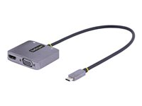StarTech.com USB C Video Adapter, USB C to HDMI VGA Multiport Adapter w/ 3.5mm Audio Output, 4K 60Hz, HDR, 100W PD 3.0, USB C Monitor Adapter for Laptop, Thunderbolt 3/4 Compatible - USB C Display Travel Adapter (122-USBC-HDMI-4K-VGA) - Dockningsstation - USB-C / Thunderbolt 3 / Thunderbolt 4 - VGA, HDMI 122-USBC-HDMI-4K-VGA