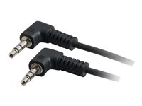C2G Value Series - Ljudkabel - mini-phone stereo 3.5 mm hane till mini-phone stereo 3.5 mm hane - 5 m - skärmad - svart - 90° anslutning, högervinklad kontakt 80130