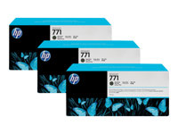 HP 771 - 3-pack - 775 ml - mattsvart - original - bläckpatron - för DesignJet Z6200, Z6600 Production Printer, Z6800 Photo Production CR250A