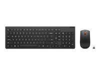 Lenovo Essential Wireless Combo Gen 2 - Sats med tangentbord och mus - trådlös - 2.4 GHz - QWERTY - koreanska - svart - brun låda 4X31N50730