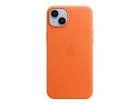 Apple - Skydd för mobiltelefon - MagSafe-kompatibilitet - läder - orange - för iPhone 14 Plus MPPF3ZM/A