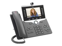 Cisco IP Phone 8845 - IP-videotelefon - med digital kamera, Bluetooth interface - SIP, SDP - 5 rader - träkol - återanvänd - TAA-kompatibel CP-8845-K9-RF
