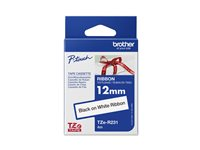 Brother TZe-R231 - Svart på vitt - Rulle (1,2 cm x 4 m) 1 kassett(er) bandtejp - för Brother PT-D210, D600, H110; P-Touch Cube PT-P300; P-Touch Embellish PT-D215 TZER231