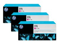 HP 771 - 3-pack - 775 ml - magenta - original - bläckpatron - för DesignJet Z6200, Z6600 Production Printer, Z6800 Photo Production CR252A