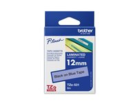 Brother TZe-531 - Svart på blått - Rulle (1,2 cm x 8 m) 1 kassett(er) bandlaminat - för Brother PT-D210, D600, H110, P750, P950; P-Touch Cube PT-P300; P-Touch Cube Pro PT-P910 TZE531